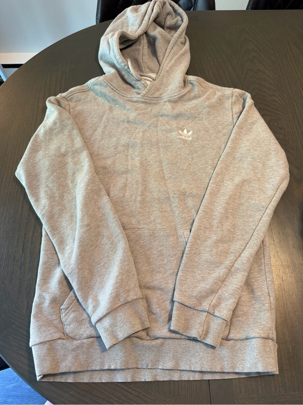 adidas Light Gray Pullover Hoodie with Logo